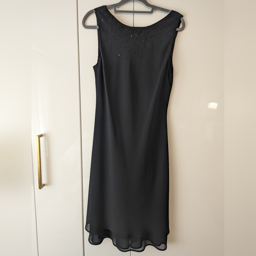 Jessica Little Black Dress with Scoop Back and Beading